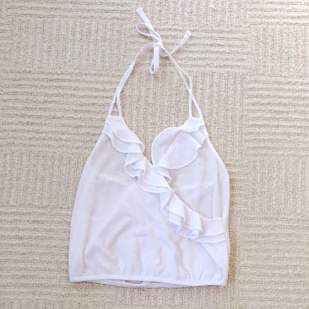 Express White Ruffle Camisole Top